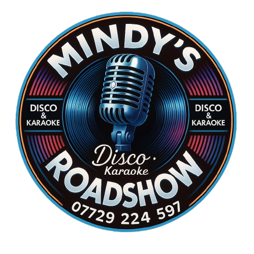 colourful mindys roadshow main logo in purple and blue